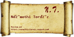 Némethi Teréz névjegykártya