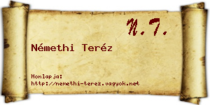 Némethi Teréz névjegykártya